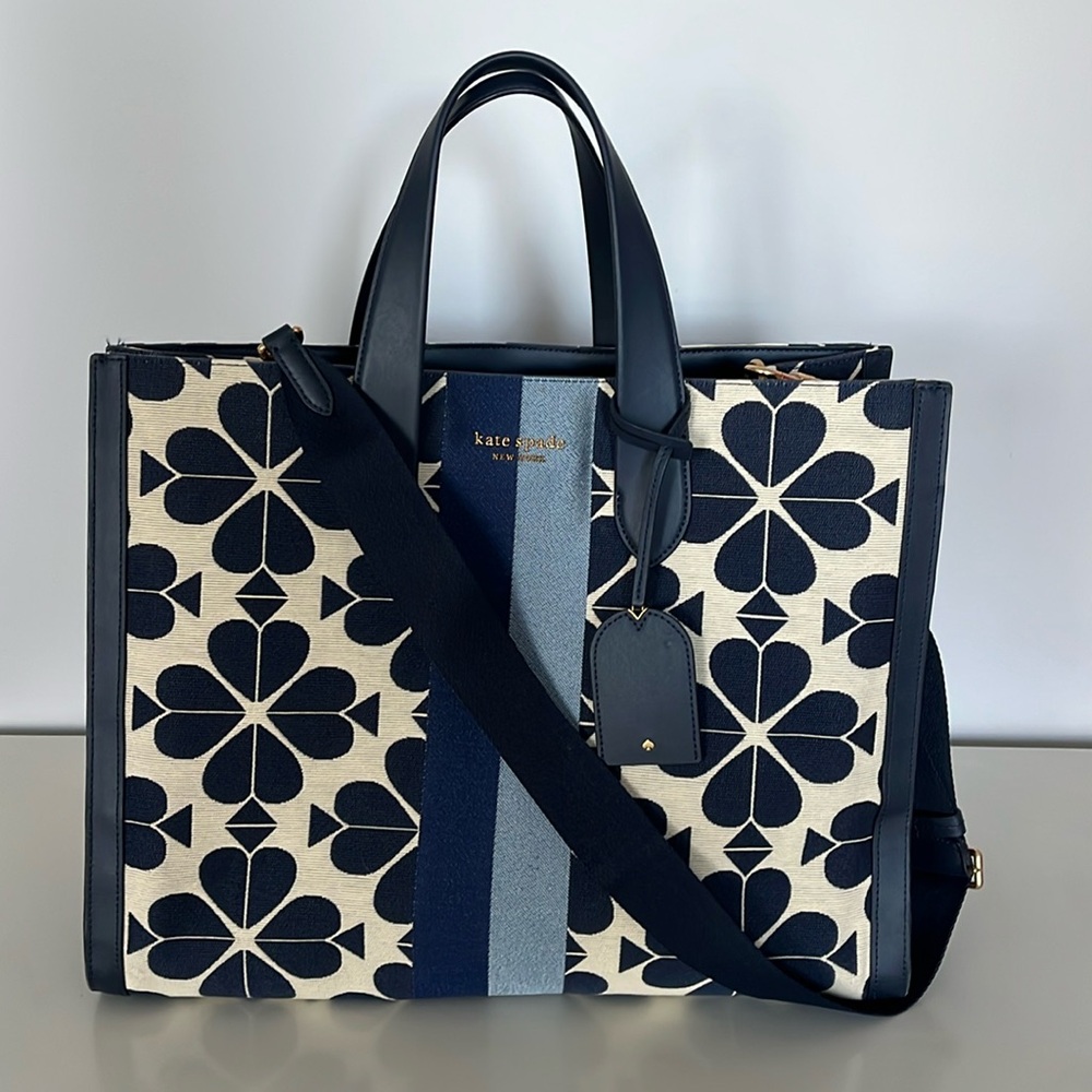 Kate Spade New York Spade Flower Jacquard Stripe Manhattan Tote
